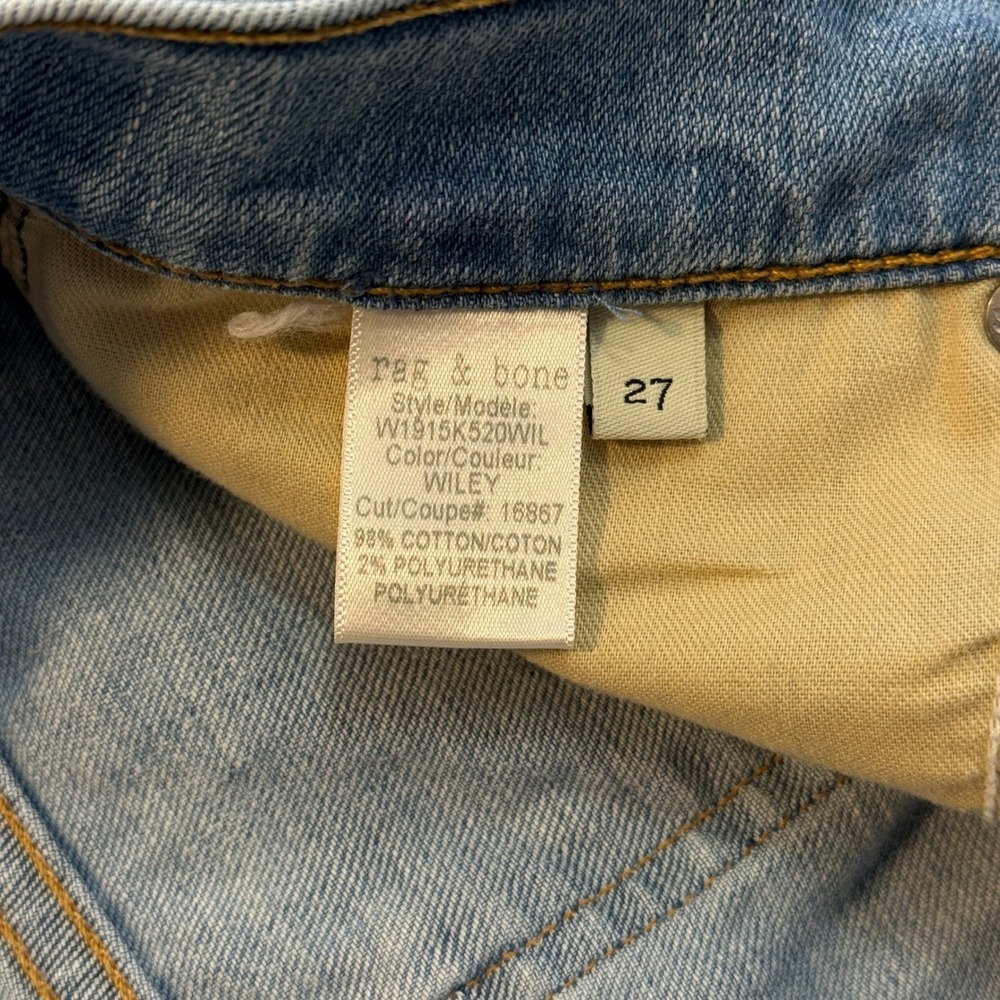 Rag & Bone Wiley Cutoff Denim Shorts Light Wash Raw Hem 27 W1915K520WIL - Picture 8 of 14